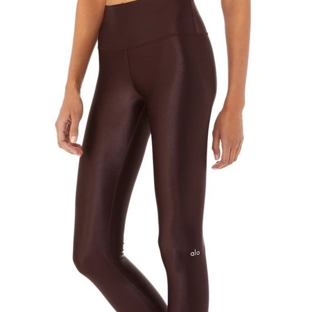 Alo Yoga 7/8 High-Waist Shine Gloss Leggings Small Stretchy Athletic Activewear